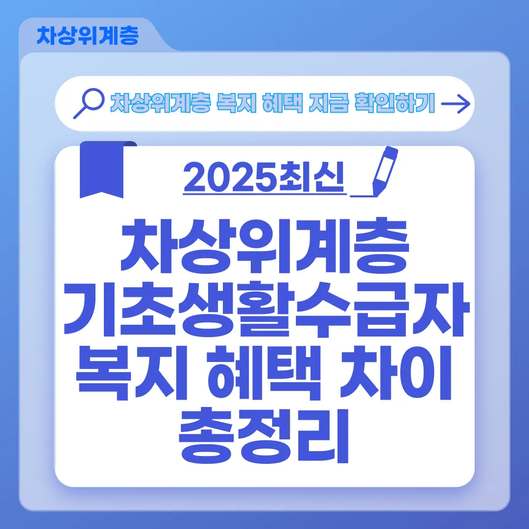 차상위계층이란? 기초생활수급자와의 차이점 완벽 정리 (2025 최신)
