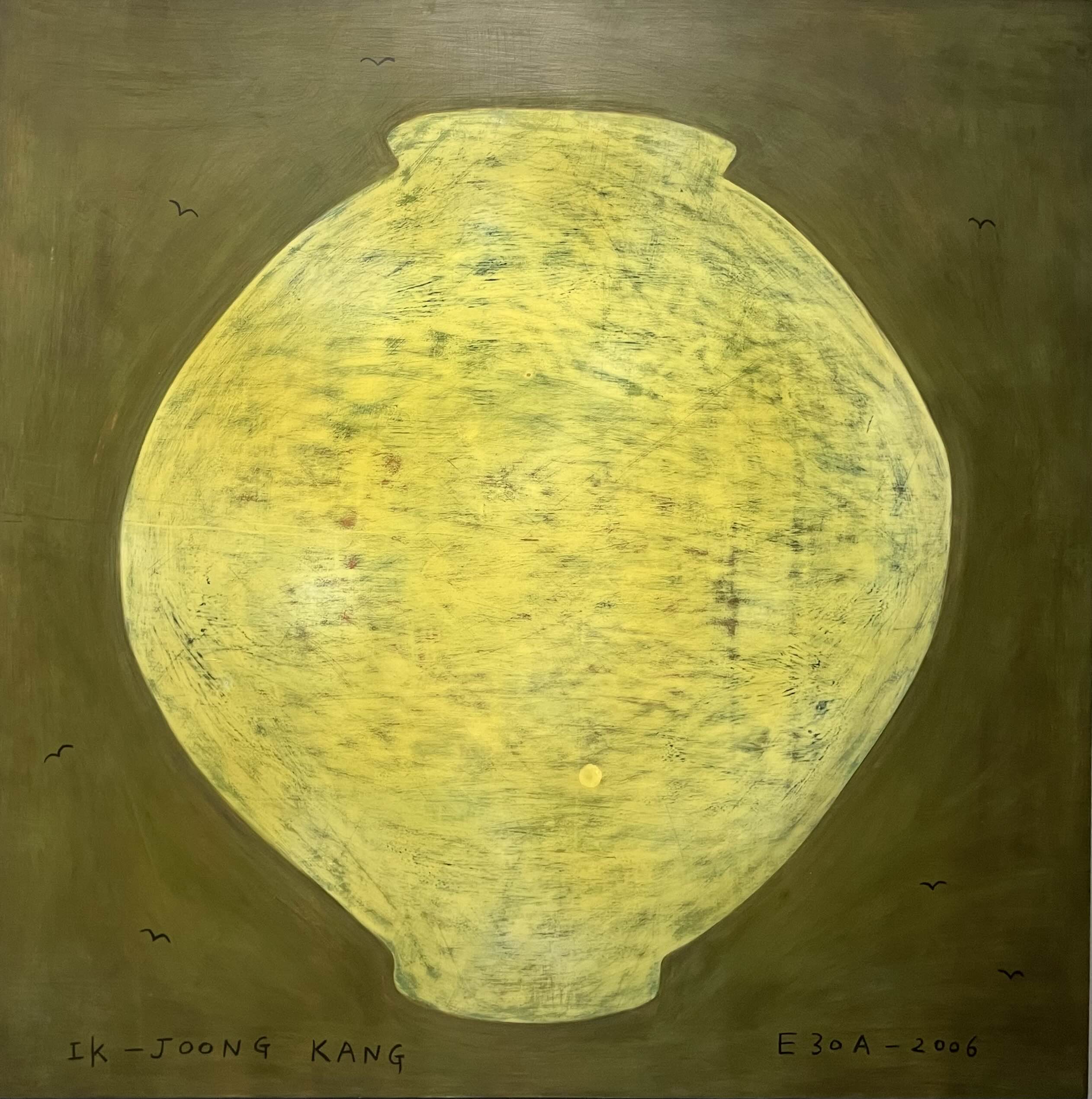 강익중-달항아리 E30A-2006 (2006&#44; 패널에 혼합재료)