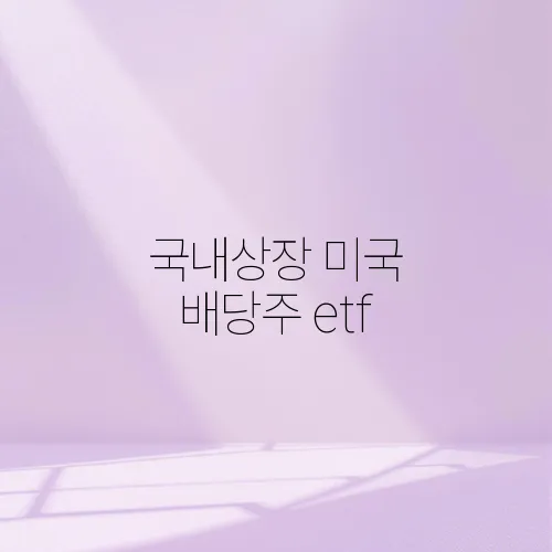 국내상장 미국 배당주 etf