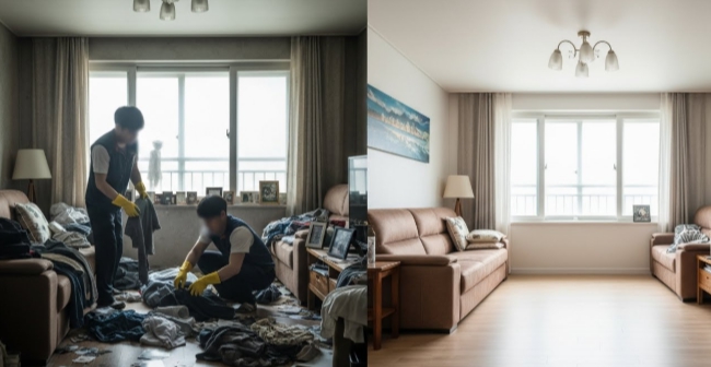 사천 고독사청소 후 모습