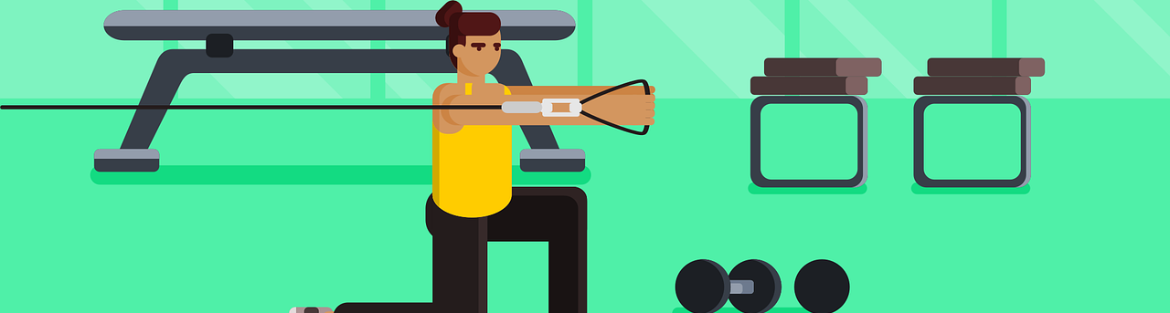 여성 전용 헬스장에서 운동하는 이미지