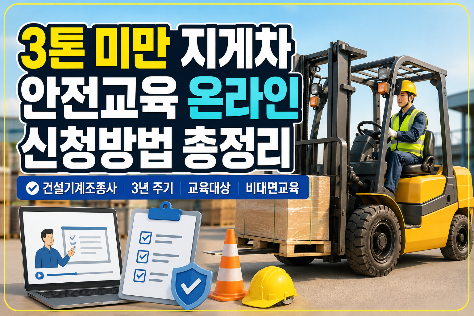 3톤 미만 지게차 안전교육 온라인 신청방법 총정리|건설기계조종사 3년 주기·교육대상·비대면교육 관련 사진
