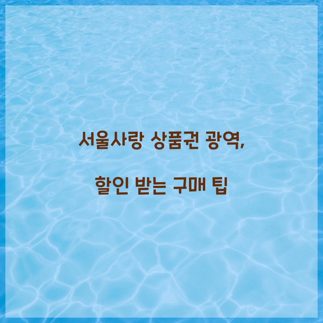 서울사랑 상품권 광역
