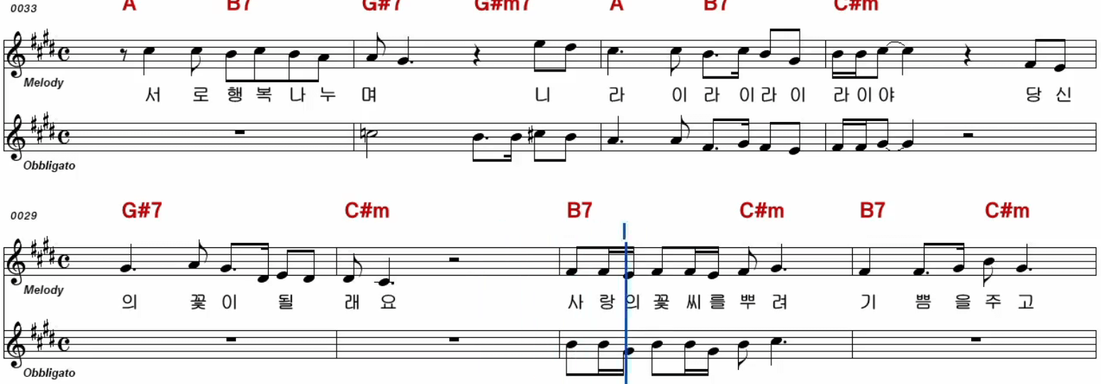 장윤정 꽃 악보