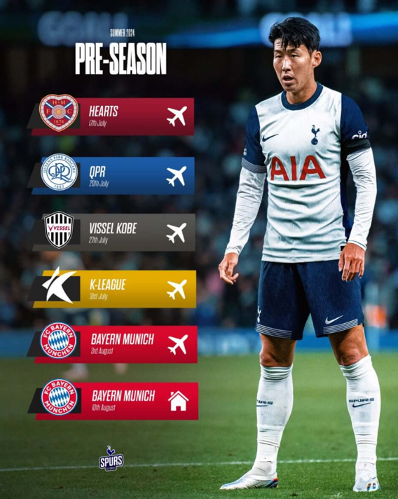 토트넘 프리시즌 일정 및 무료 생중계 보기