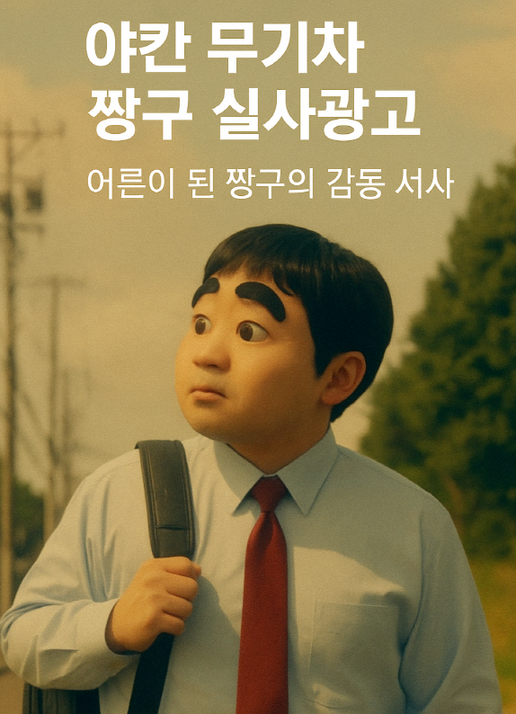 어른이 된 짱구가 출근 준비를 하는 모습