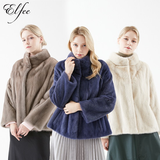 진도 엘페 휘메일 풀스킨 밍크 하프코트 EJ01 -유색