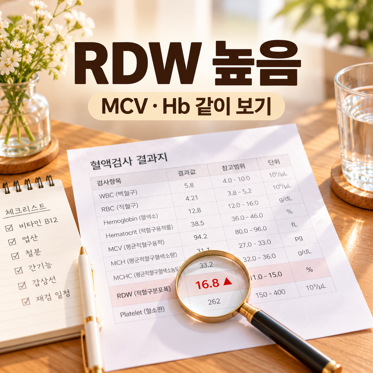 건강검진 RDW 높음 MCV Hb 확인 대표 이미지