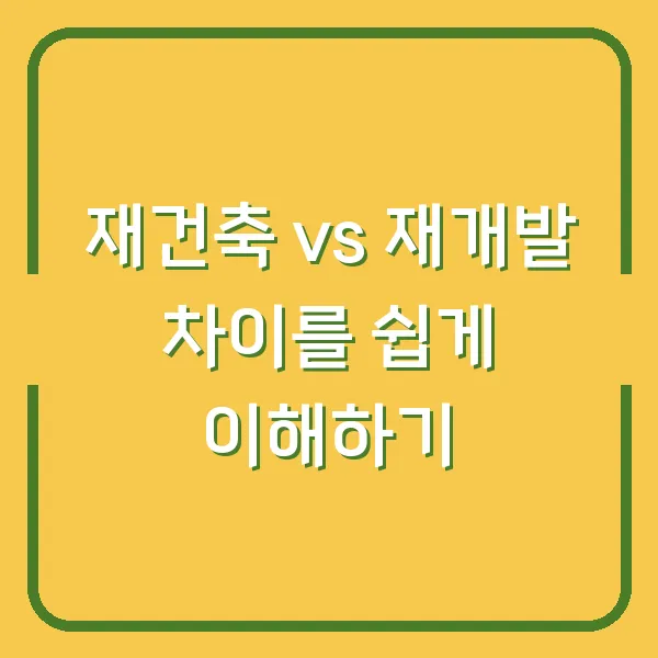재건축 vs 재개발 차이를 쉽게 이해하기