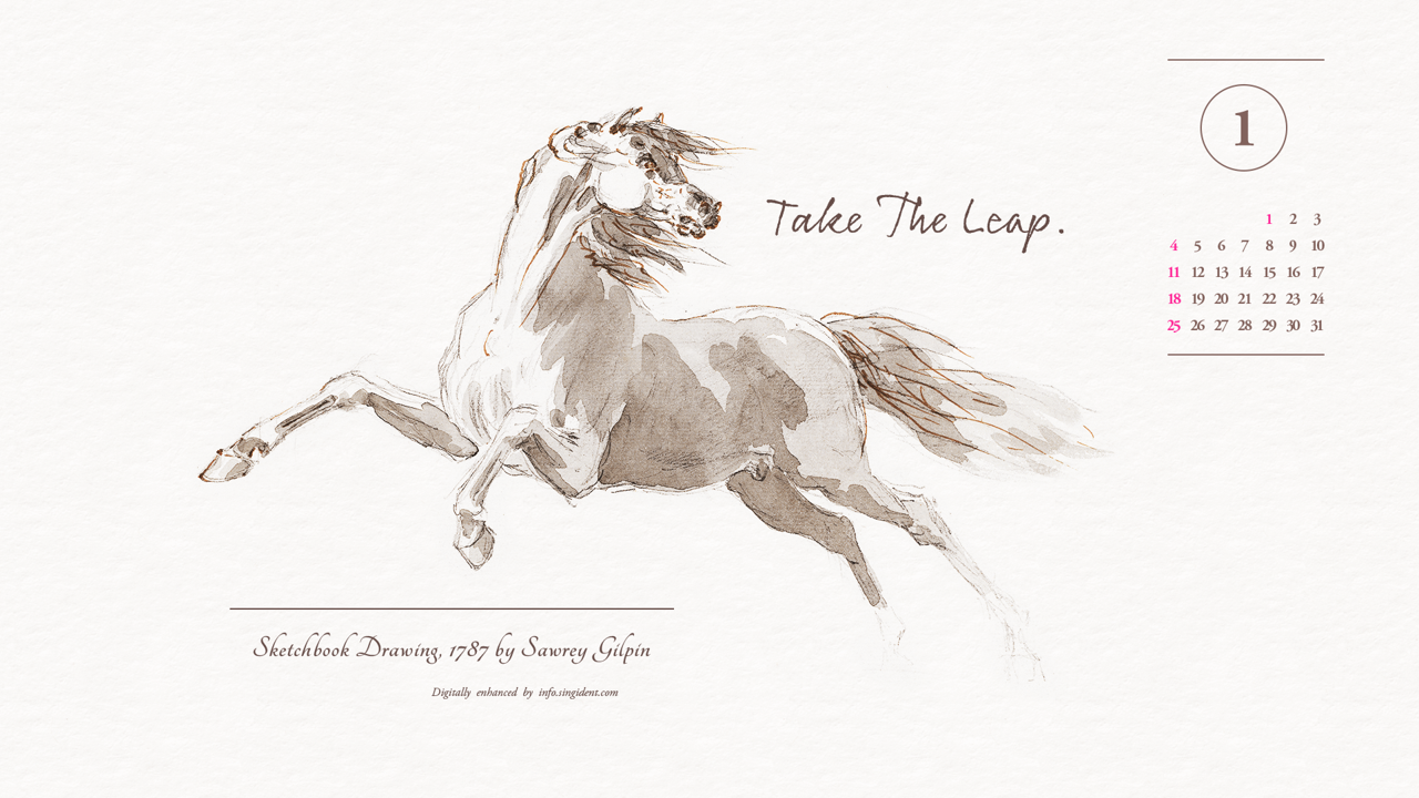 06 도약하는 말 스케치 A - 2026년1월 달력배경화면