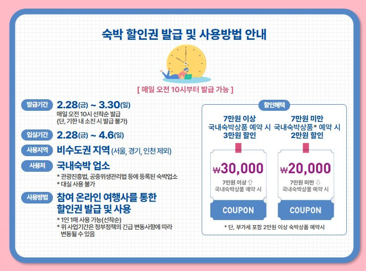 숙발할인 페스타-숙박할인권받고 봄여행떠나자!