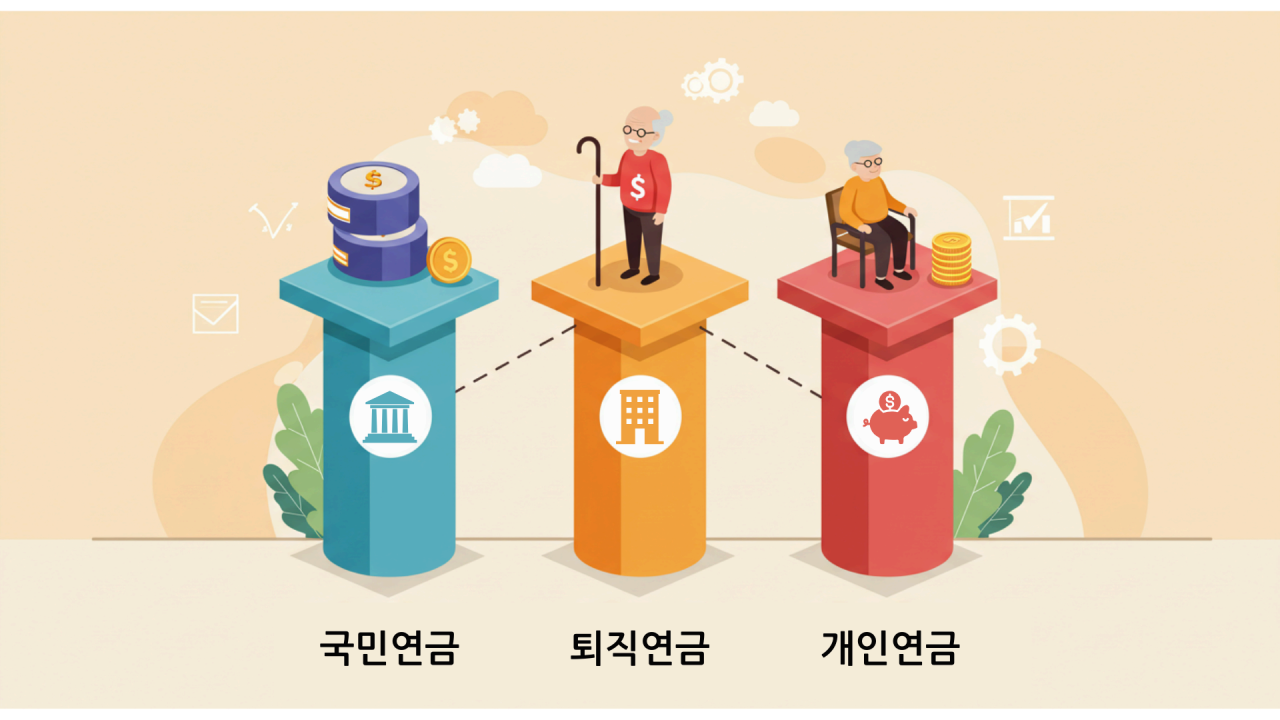 노후를 책임지는 3기둥인 국민연금, 퇴직연금, 개인연금