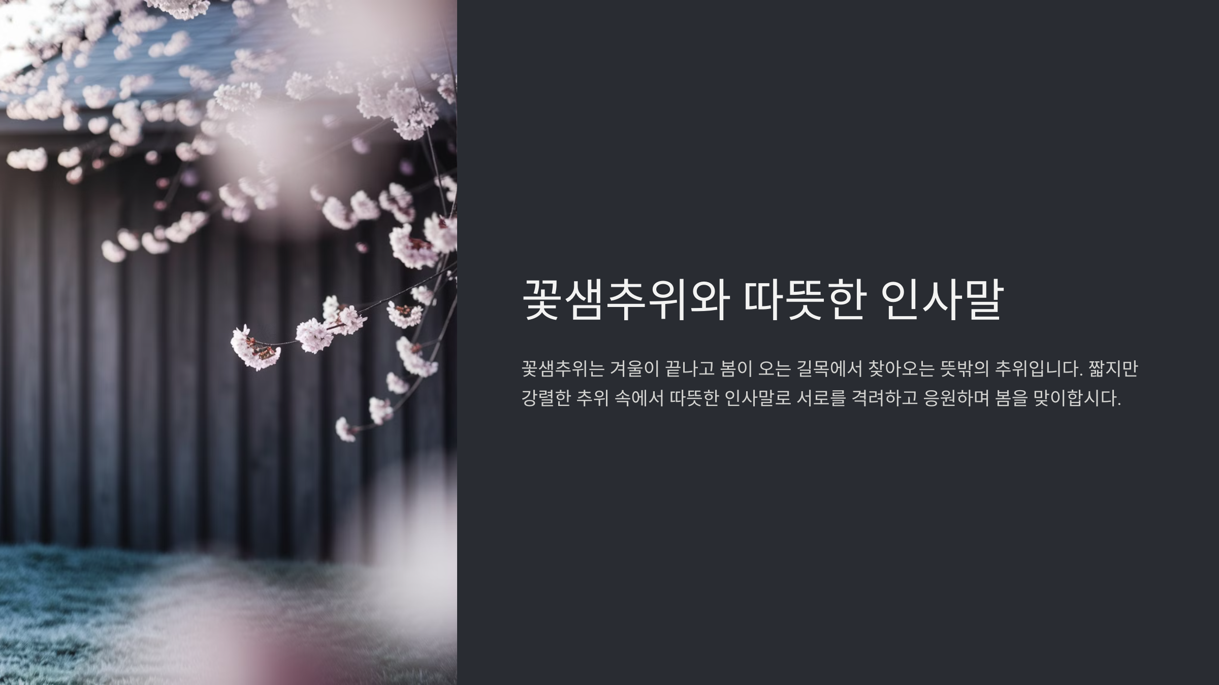 꽃샘추위 인사말 모음 따뜻한 마음을 전하세요!