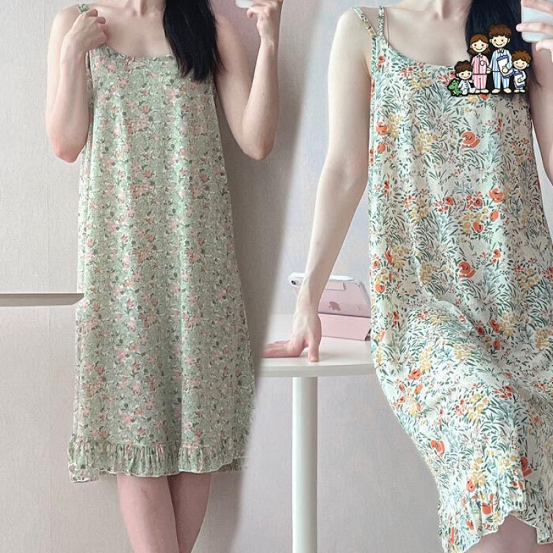 혀니미니 500993 여자 잠옷원피스 여름잠옷 끈 민소매 냉장고 까실이 쿨