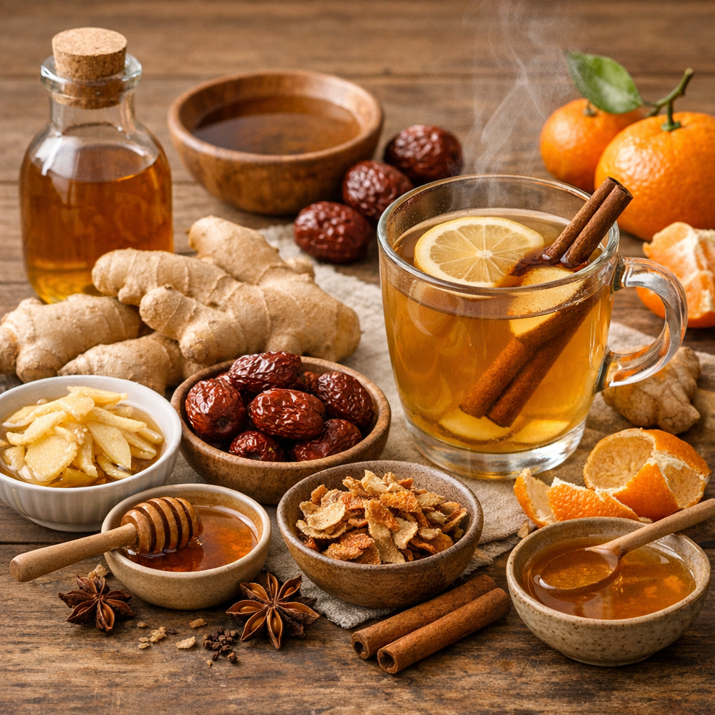 생강 시너지 음식 (식초, 귤껍질, 대추)