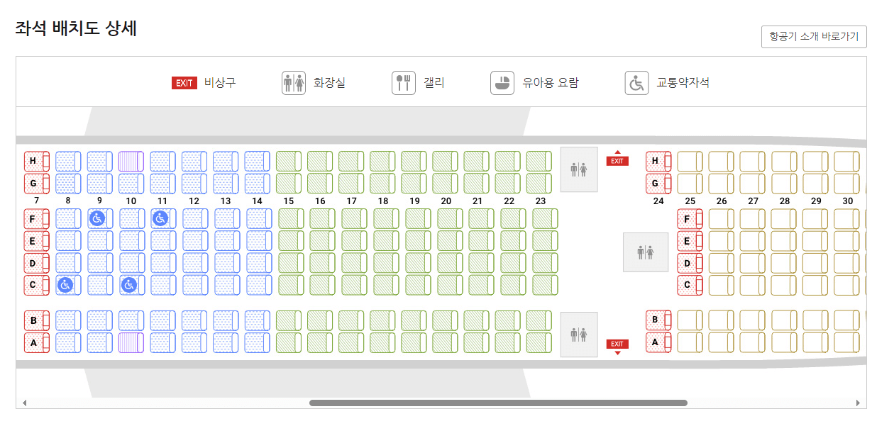 티웨이항공-사전좌석-좌석배치도