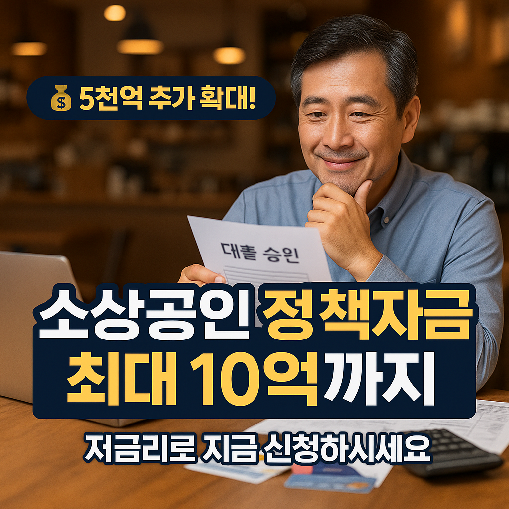 [3편] 소상공인 정책자금 5천억 추가 확대! 최대 10억까지 저금리로 빌린다 - 신청조건부터 금리까지 완벽 가이드