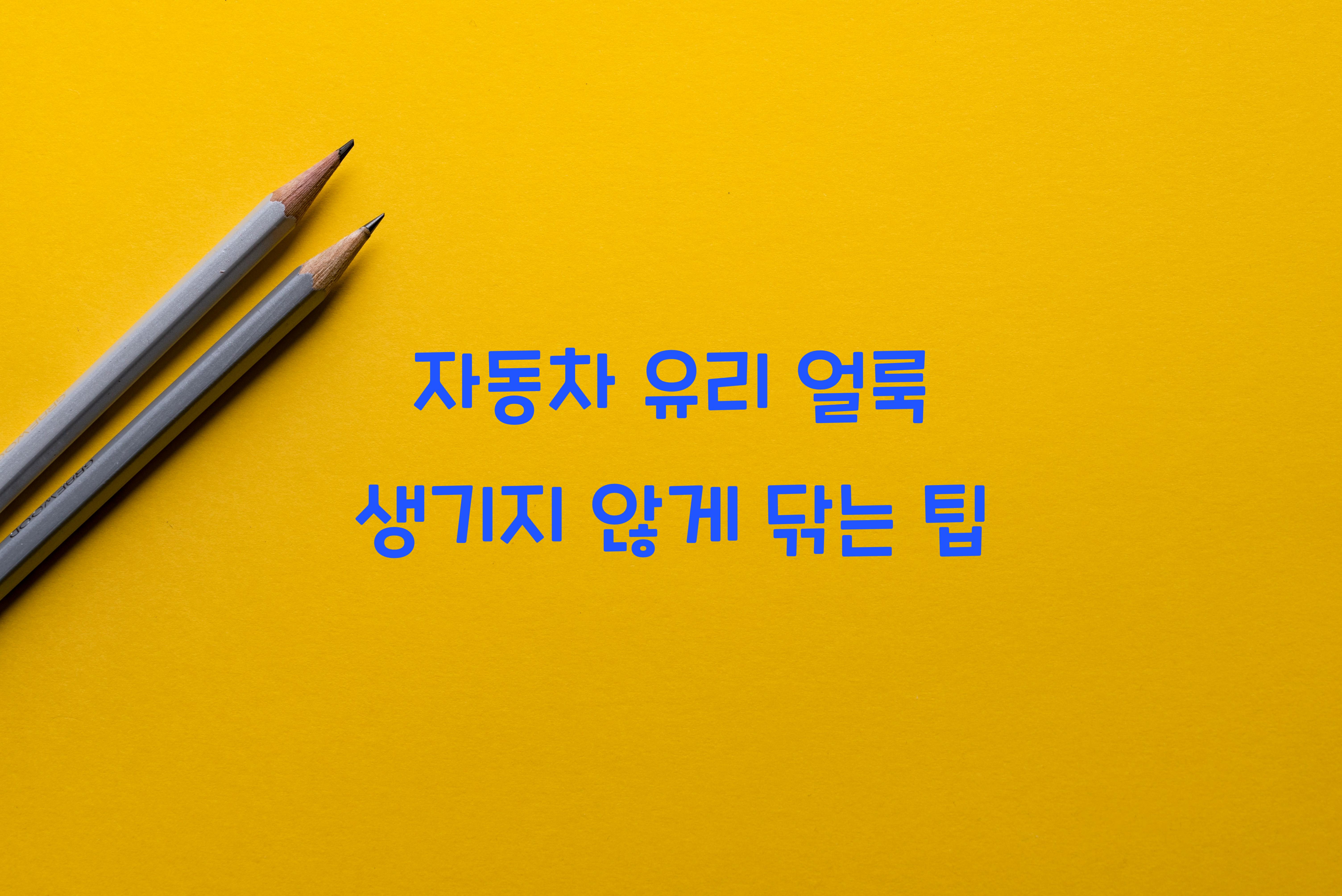 자동차 유리 얼룩 생기지 않게 닦는 방법