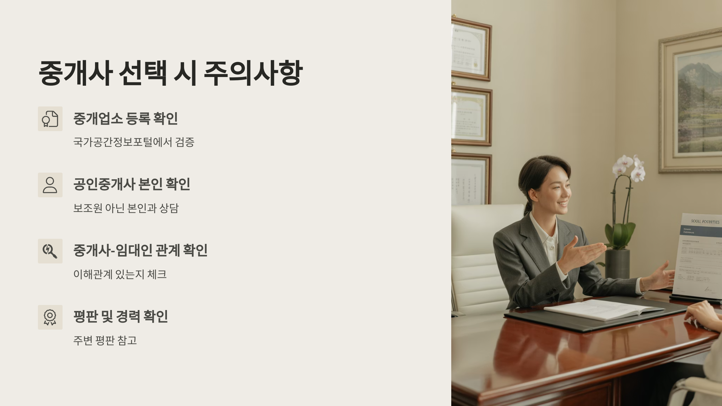 중개사 선택 시 주의사항