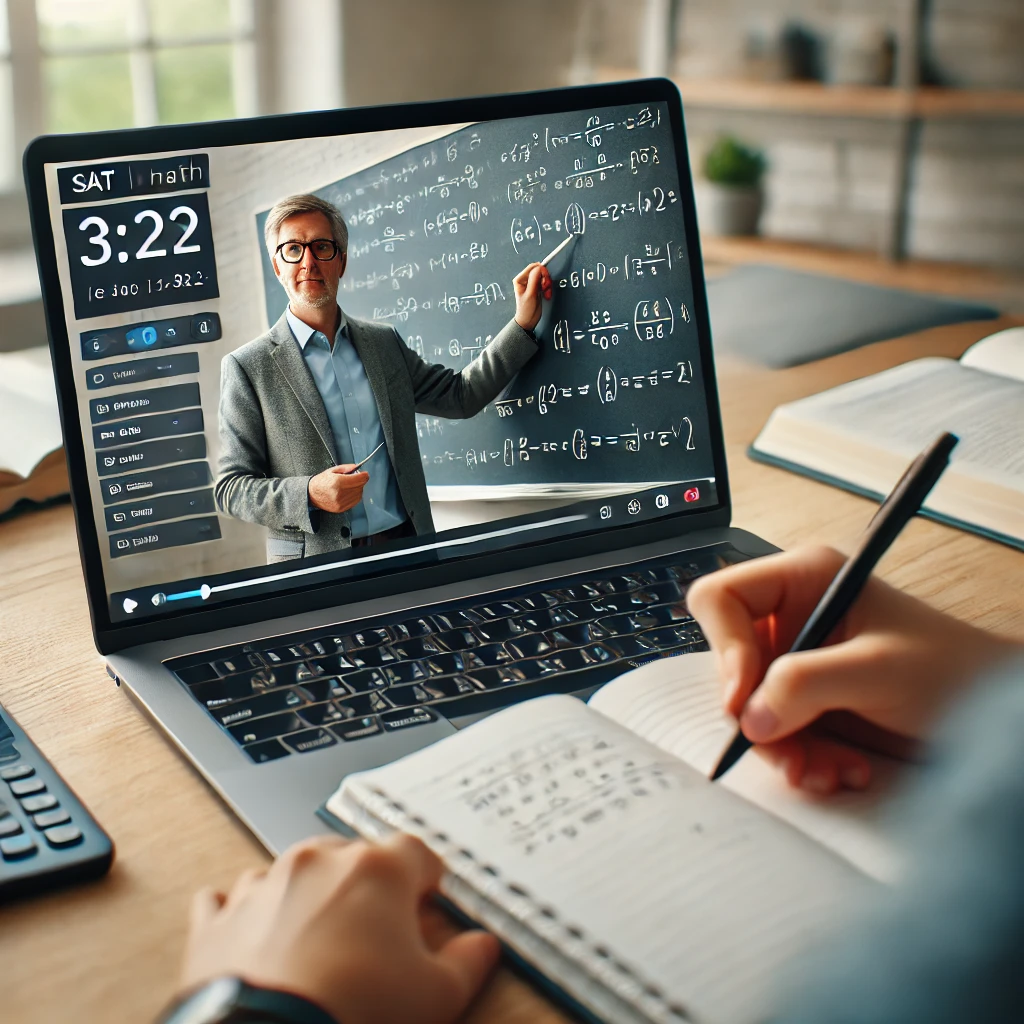 인강으로 수업중인 학생의 필기 모습