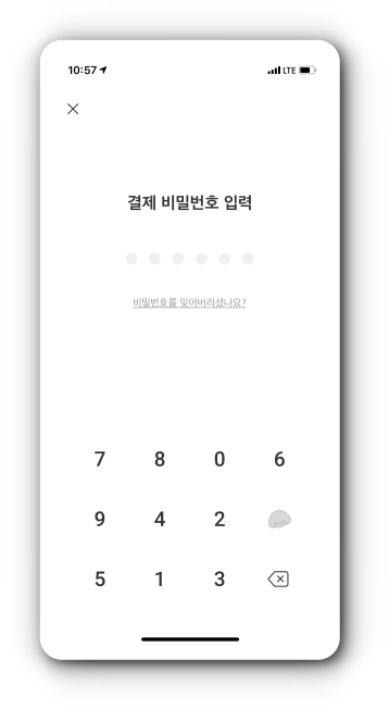 결제 비밀번호 입력