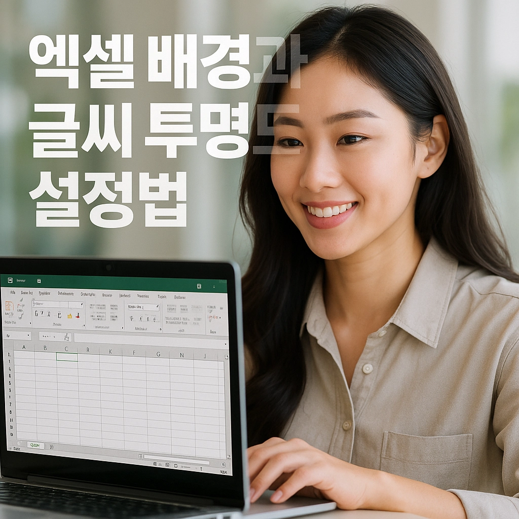 엑셀 배경과 글씨 투명도 설정법
