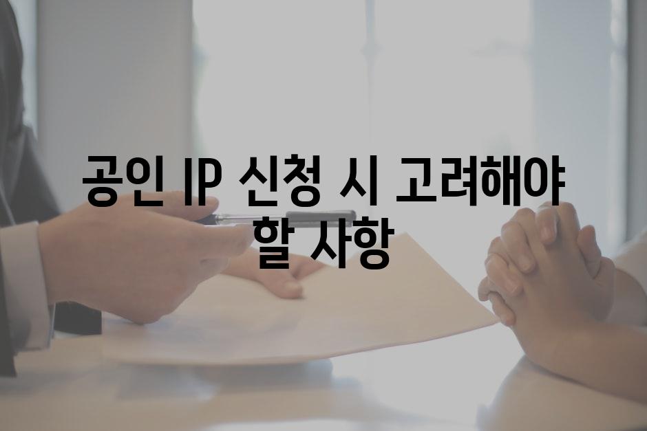 공인 IP 신청 시 고려해야 할 사항