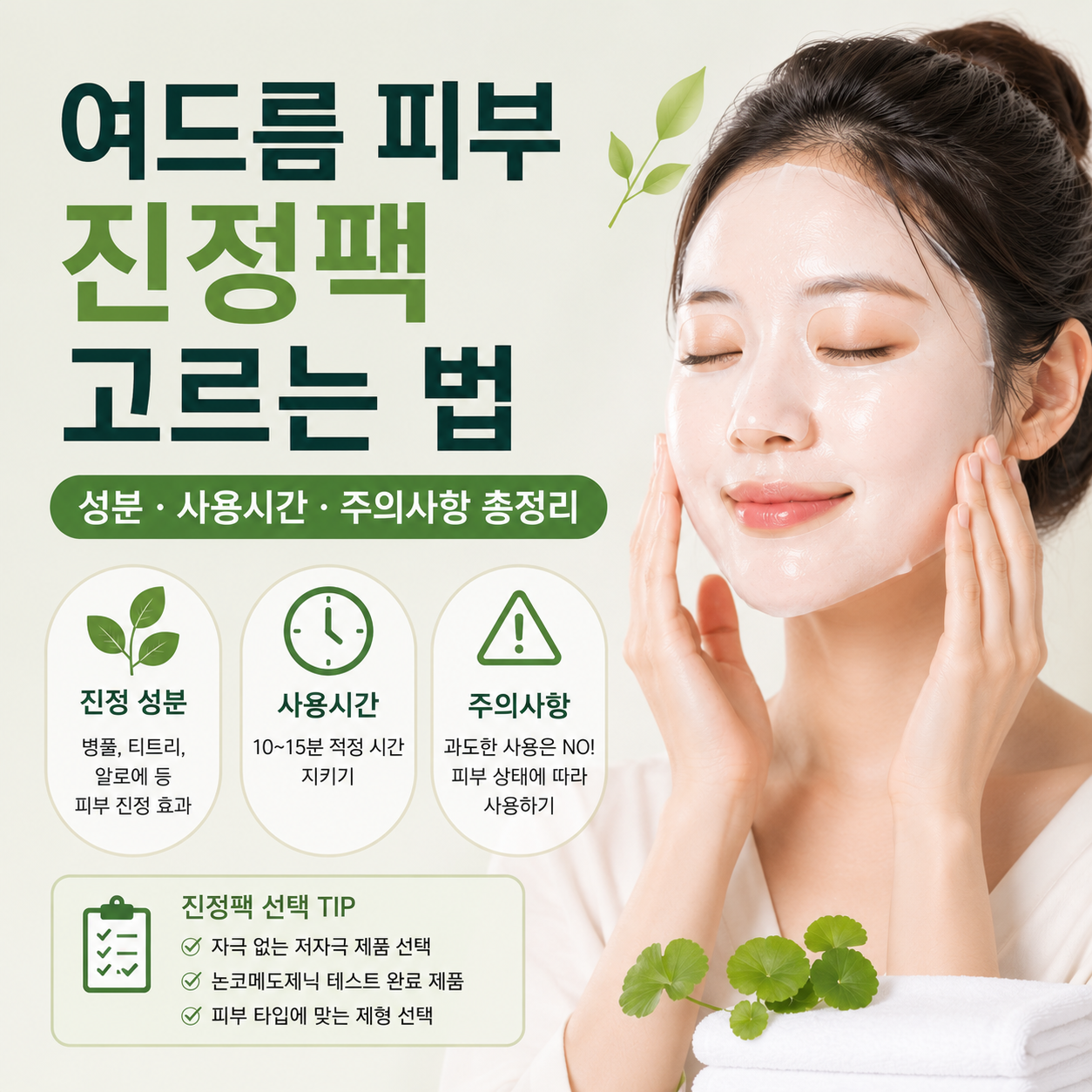 여드름 피부 진정팩 고르는 법