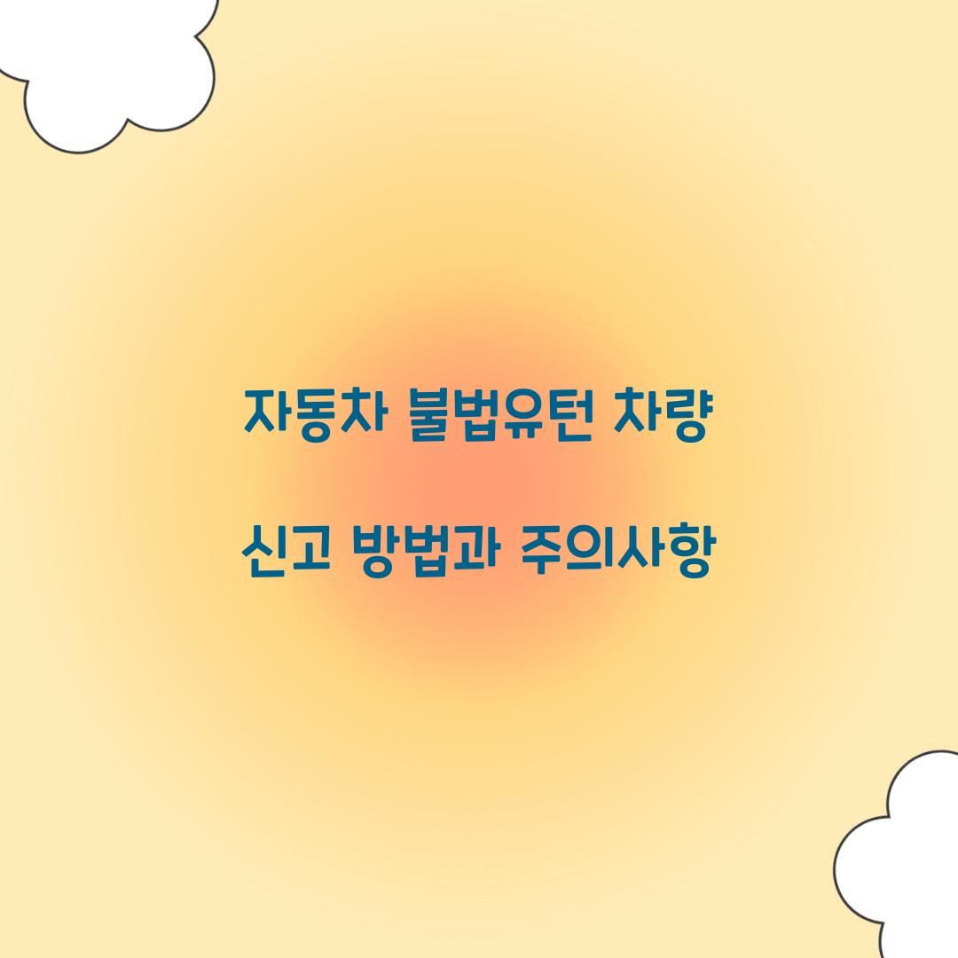 자동차 불법유턴 차량 신고