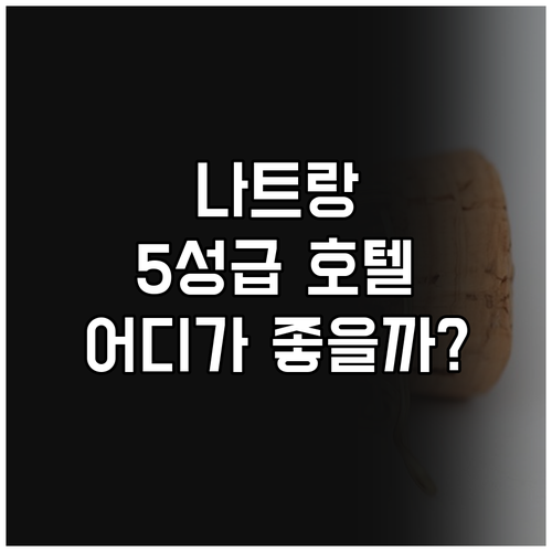 나트랑 5성급 호텔 추천 쉐라톤 나트..