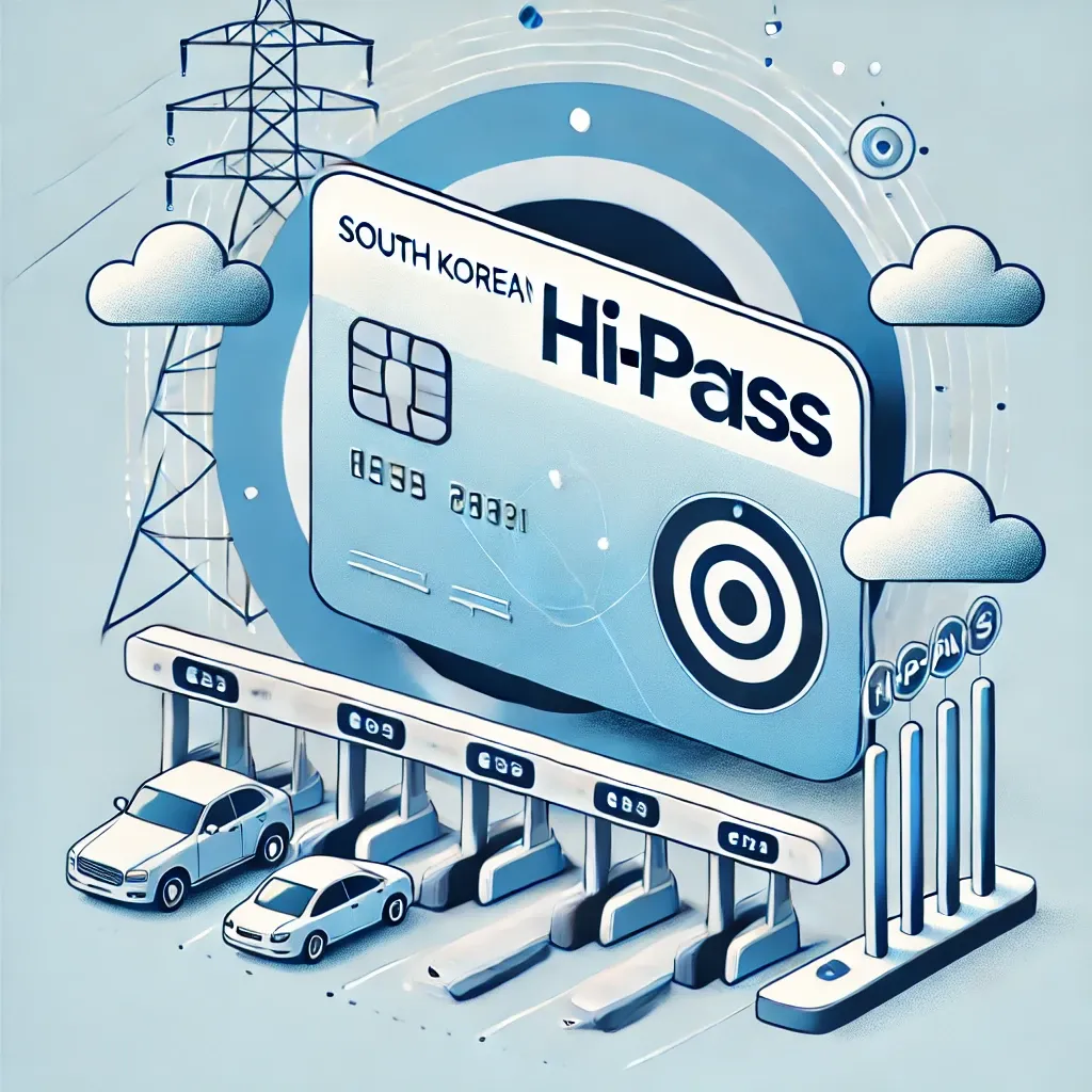 하이패스 카드로 톨게이트를 빠르게 통과하는 모습