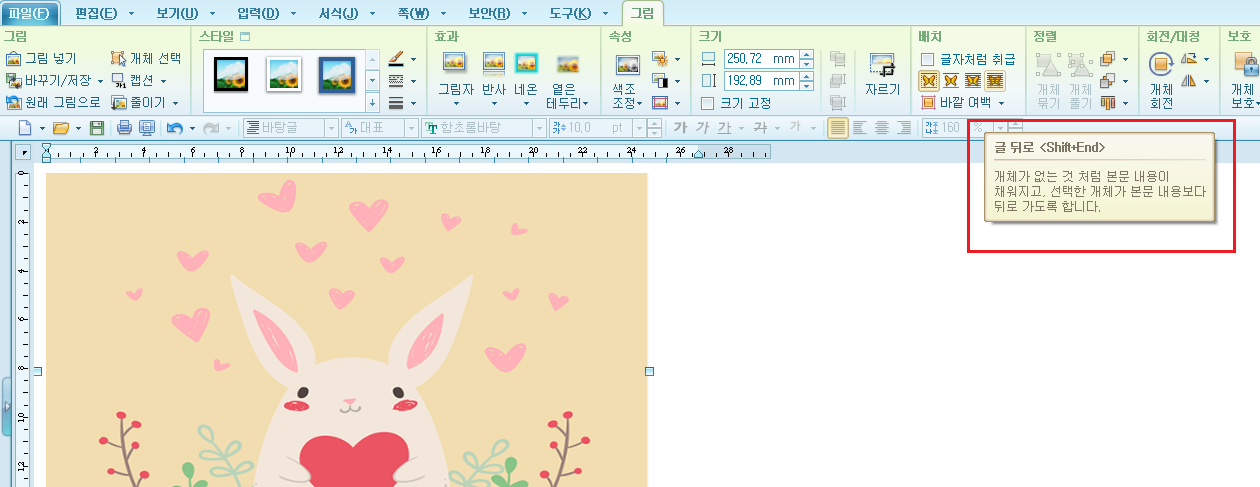 한글문서-사진뒤로넘기기