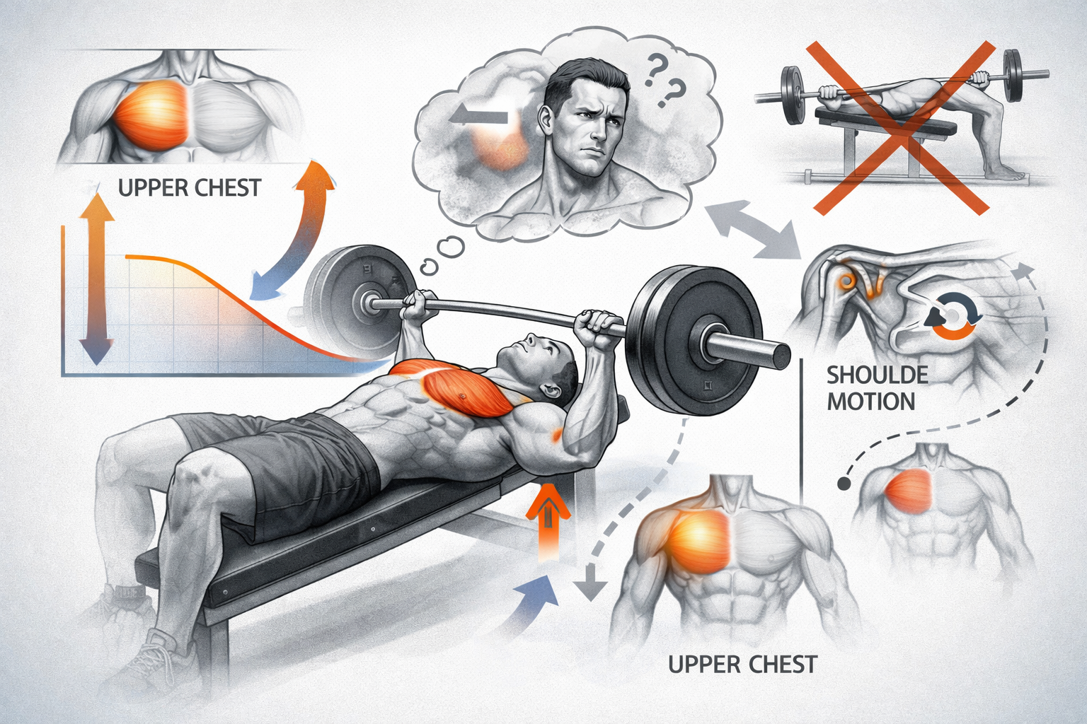 운동역학 해석:
왜 윗가슴 자극은 대부분 실패하는가