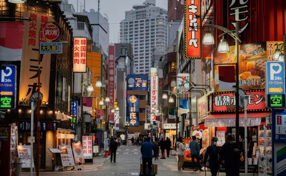 일본 번화가 거리 풍경