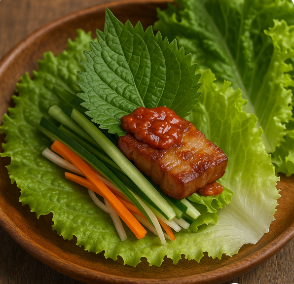 야채쌈 음식 사진