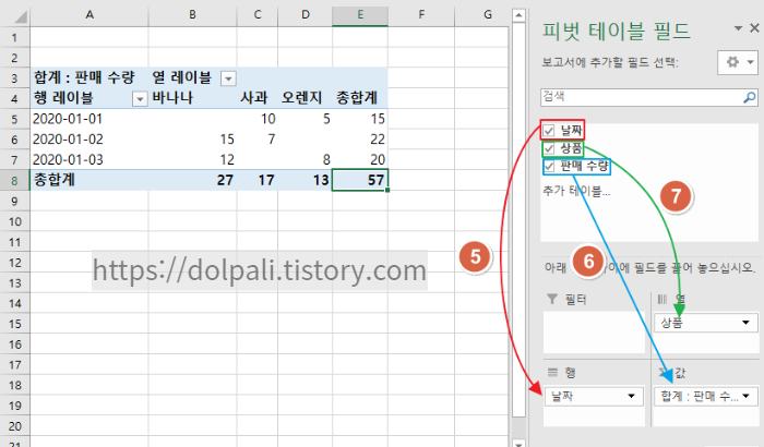 엑셀 피벗(Pivot) 사용법2