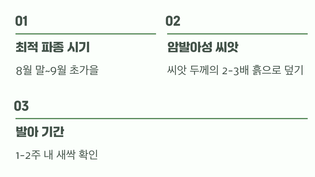 가을에 시작하는 봄의 약속, 파종의 지혜