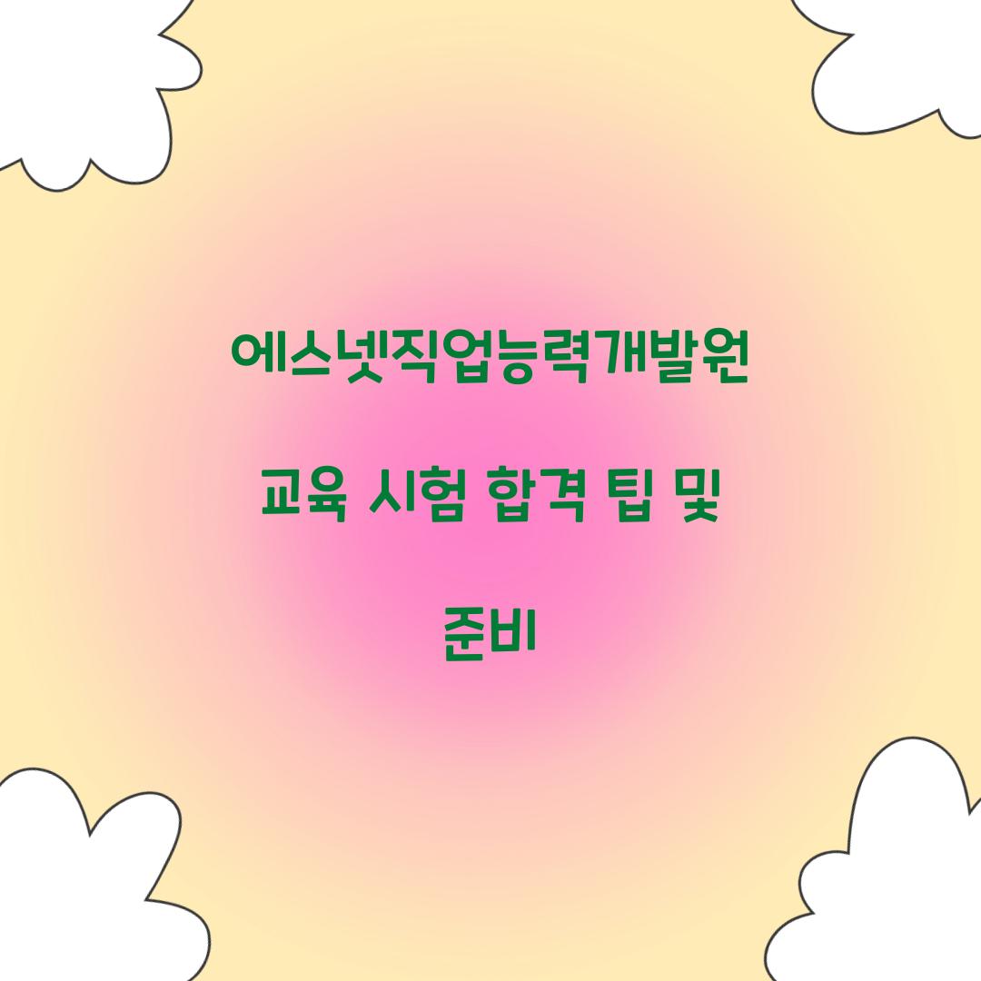 에스넷직업능력개발원 교육 시험