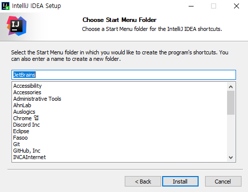 Step4. IntelliJ 설치 과정 : [Install]