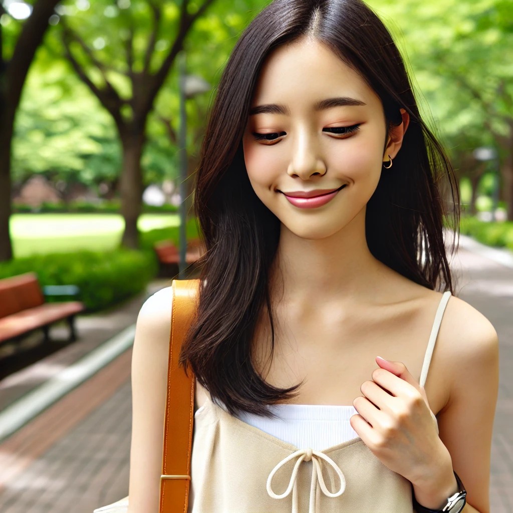 A woman taking a walk outside