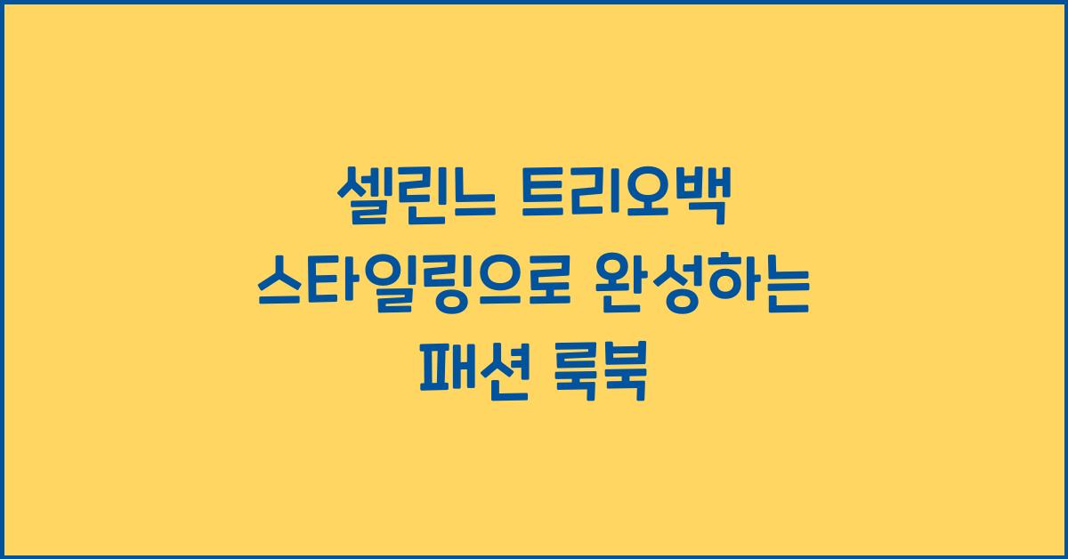 셀린느 트리오백 스타일링