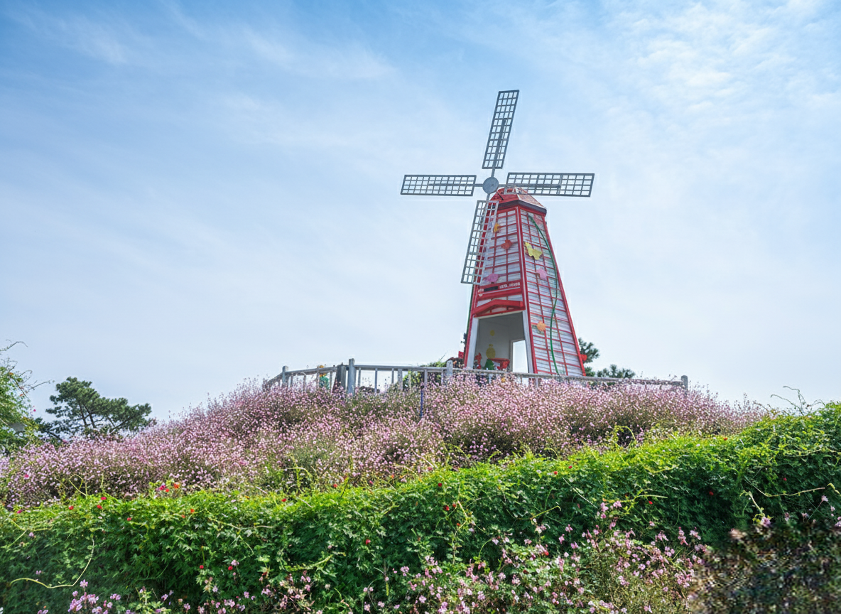 철원 고석정 꽃밭 풍차 이미지