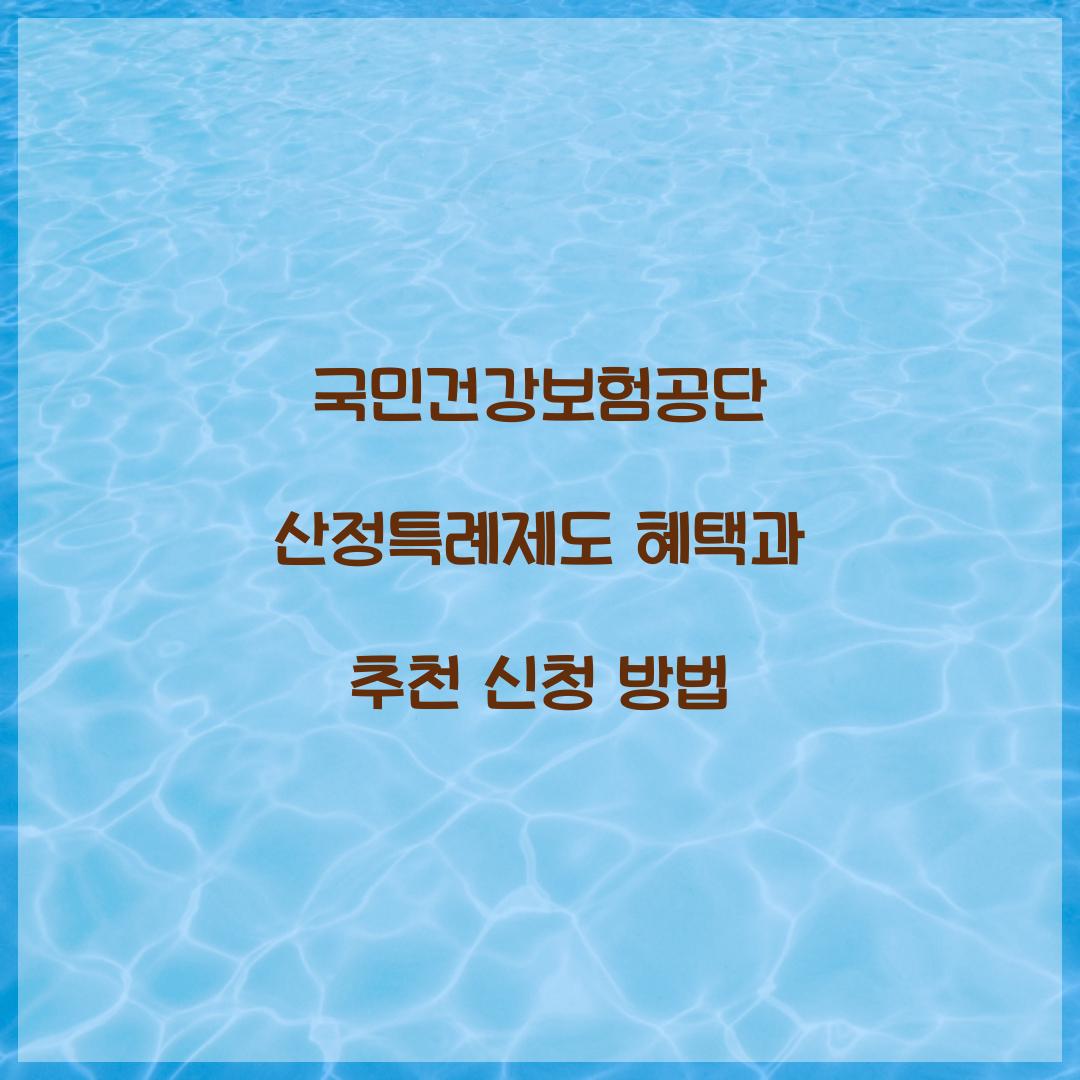 국민건강보험공단 산정특례제도