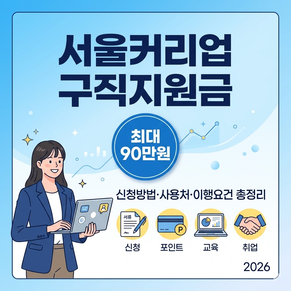 서울커리업 구직지원금 최대 90만원 신청방법 사용처 이행요건 총정리 썸네일
