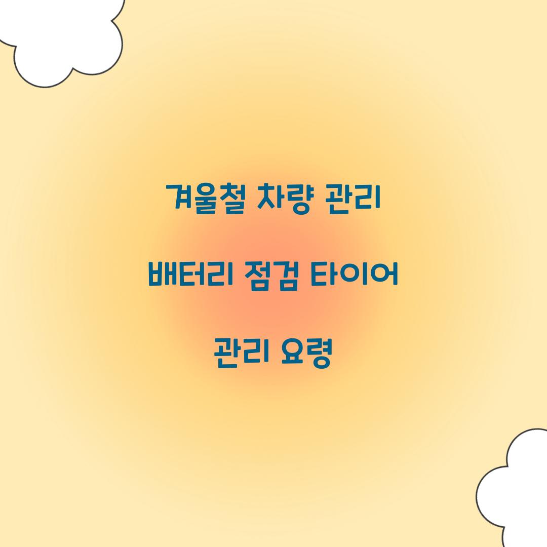 겨울철 차량 관리