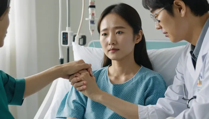 가족의 지지를 통해 힘을 얻는 환자의 모습