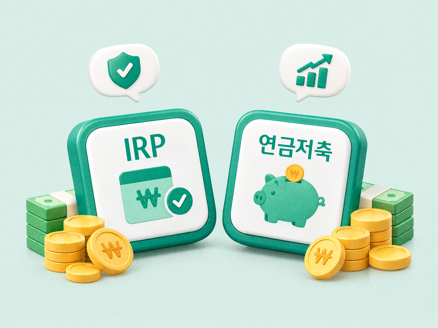 IRP와 연금저축을 비교한 일러스트