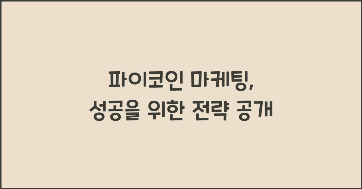 파이코인 마케팅