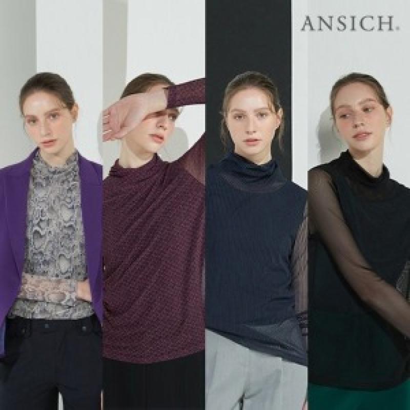 안지크 튤 스카프 시스루 블라우스 4종