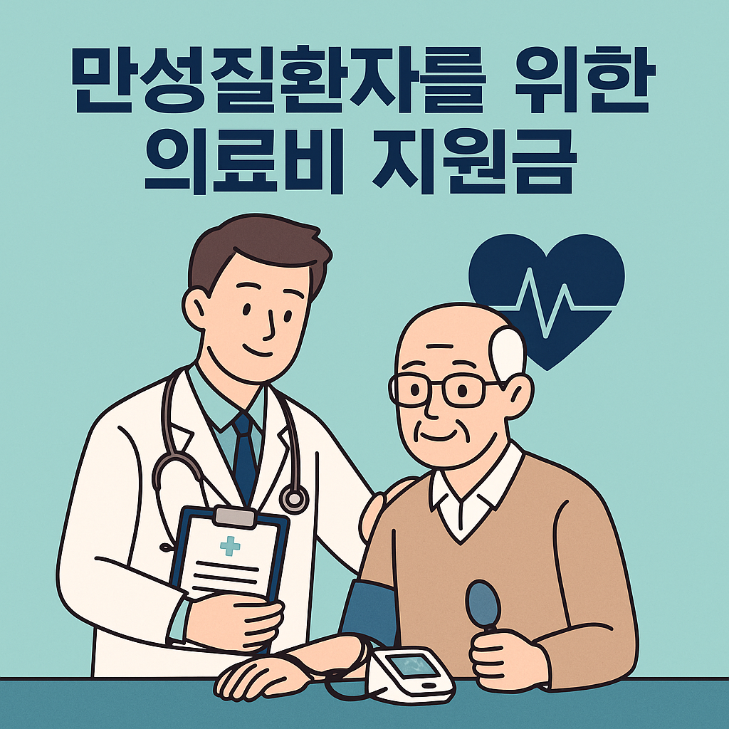 만성질환자를 위한 의료비 지원금 포스터 이미지.